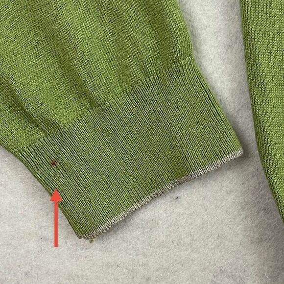 Banana Republic V Neck Sweater Mens Large Green Argyle Silk Cotton Cashmere - Picture 8 of 11